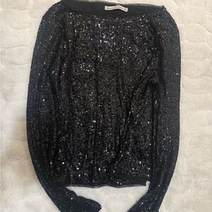 Abercrombie & Fitch Black Sequin Top